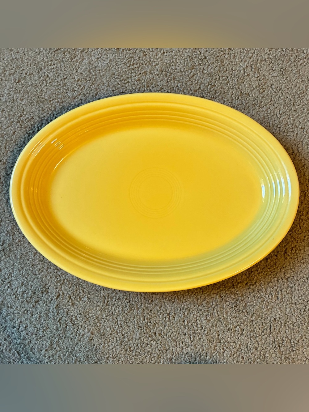 Vintage Homer Laughlin Fiesta Fiestaware Yellow Oval Platter Plate 13 1/2” Dish
